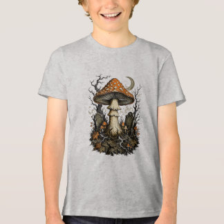 Camiseta Cogumelo Encantado de Halloween Floresta Gótica Vi