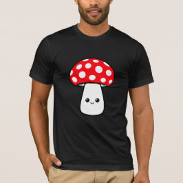 Camiseta Cogumelo Feliz Fofo Rosto Sorridente Kawaii Alegre