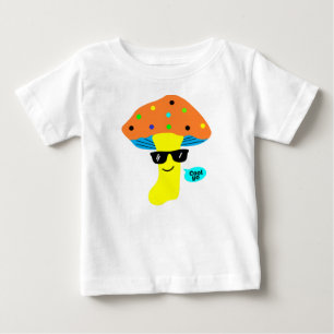 Camiseta cogumelo fofo mais legal com óculos