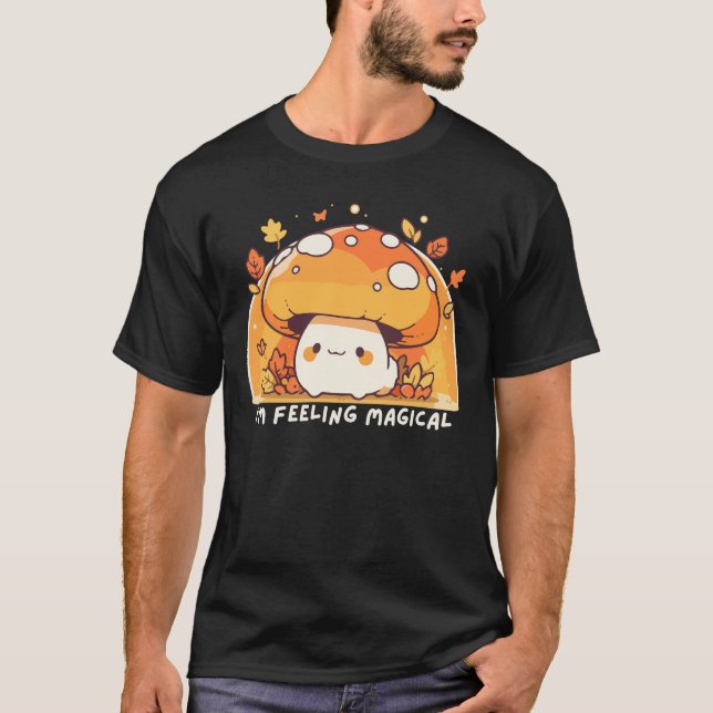 Camiseta Cogumelo Kawaii Mágico (Frente)