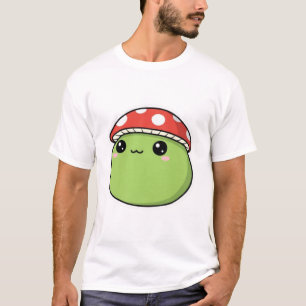 Camiseta Cogumelo Verde Kawaii