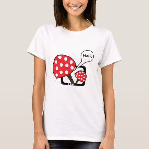 Camiseta Cogumelo Vermelho Dizendo Olá Da Televisão