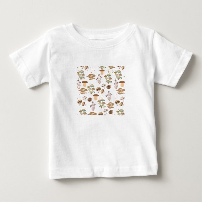 Camiseta Cogumelos Assorcidos Bebê (Frente)