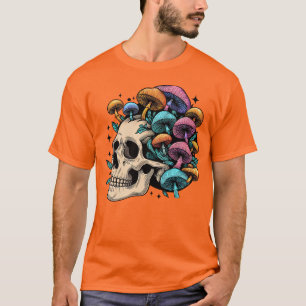 Camiseta Cogumelos Coloridos Psicodélicos Cottagecore