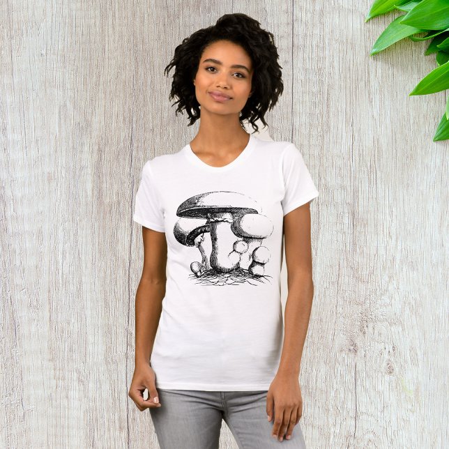 Camiseta Cogumelos-de-campo feminina (Criador carregado)