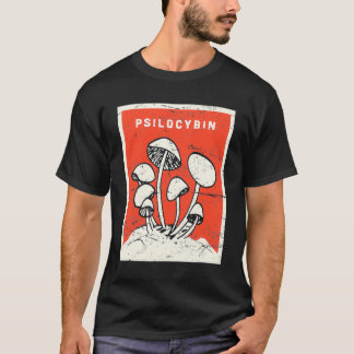 Camiseta Cogumelos de Mágica Psilocybin Retro Psicodélicos