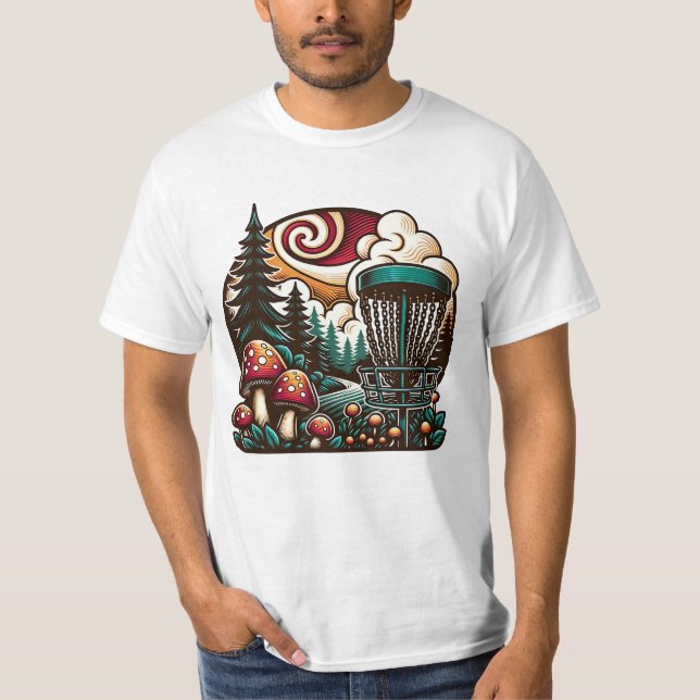 Camiseta Cogumelos de pop e Curso de Golfe de Disco Ai Art (Frente)