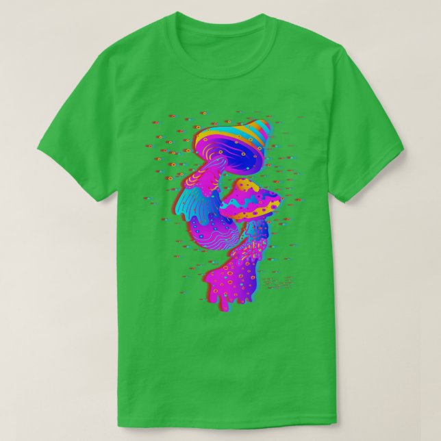 Camiseta Cogumelos Dificulta Psicodélica (Frente do Design)