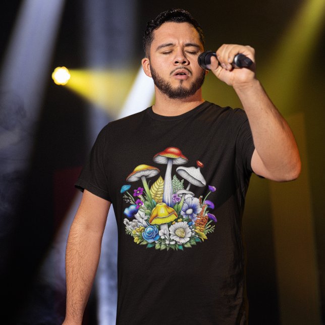 Camiseta Cogumelos e flores mágicas (Criador carregado)