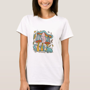 Camiseta Cogumelos e Sapos