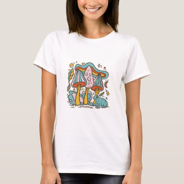 Camiseta Cogumelos e Sapos (Frente)
