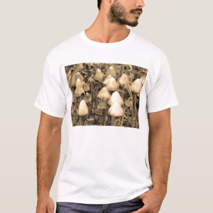 Camiseta Cogumelos em Sepia