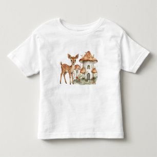 Camiseta Cogumelos entonados e veados-bebês