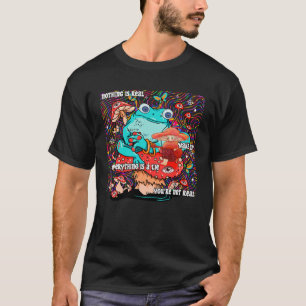Camiseta Cogumelos Estéticos de Ponta Úmida com Cachorro de