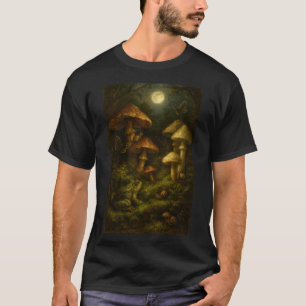 Camiseta Cogumelos Goblincore, Caracóis & Rã ao Luar