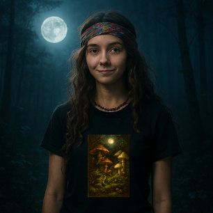 Camiseta Cogumelos Goblincore, Caracóis & Rã ao Luar