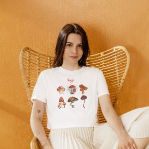 Camiseta Cogumelos mágicos yoga meditação acampando fungos