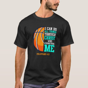 Camiseta Coisa De Bíblia De Basquete Eu Posso Fazer Todas A