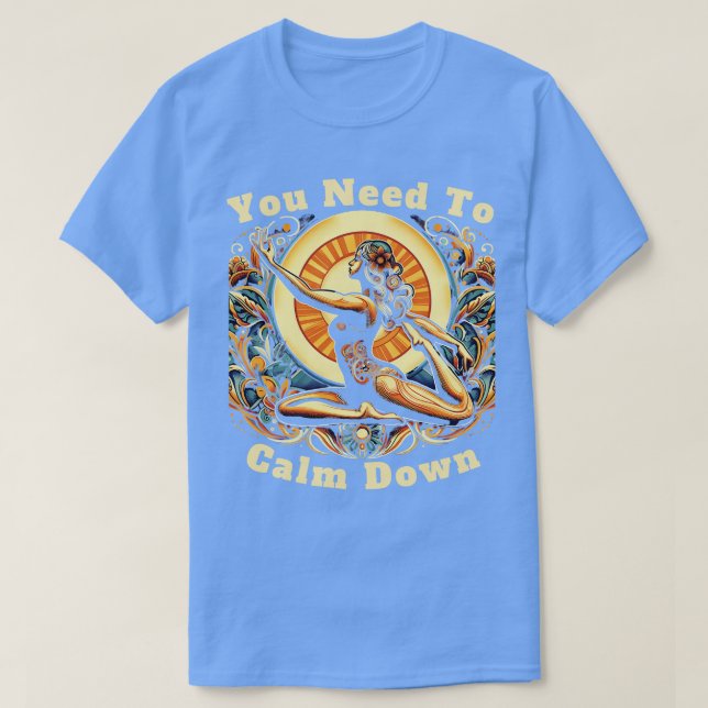 Camiseta Coisa Retro Engraçada Que Você Precisa Acalmar Yog (Frente do Design)