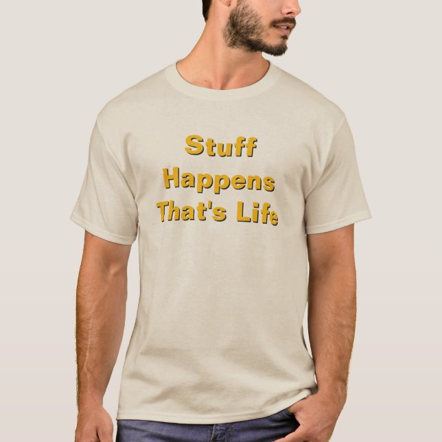 Camiseta Coisas Acontecem É a Vida Areia (Frente)