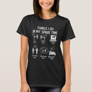 Camiseta Coisas da Fazenda de Vacas que Eu Faço no Meu Temp