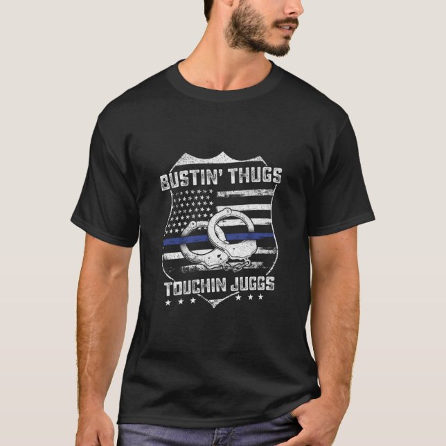 Camiseta Coisas De Engano Tocando Juggs Policiais Humor Gag (Frente)
