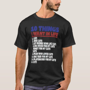 Camiseta Coisas de Mulheres Que Eu Quero Na Minha Vida Gato