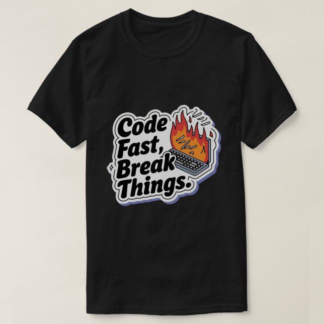 Camiseta Coisas de quebra rápida de código - programador en (Frente do Design)