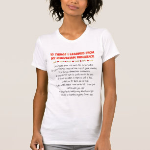 Camiseta Coisas que engraçadas eu aprendi de meu Rhodesian