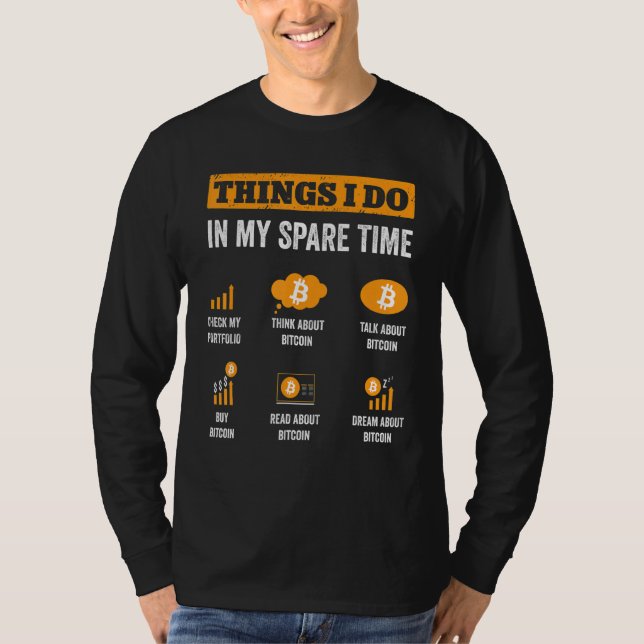 Camiseta Coisas Que Eu Faço No Meu Tempo Esparso Cripto Eng (Frente)