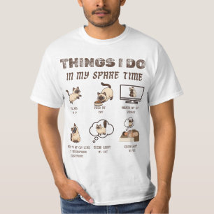 Camiseta Coisas que Eu Faço no Meu Tempo Livre Gato Engraça