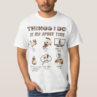 Camiseta Coisas que Eu Faço no Meu Tempo Livre Gato Engraça
