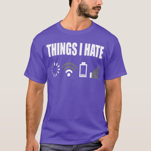 Camiseta Coisas que Eu Odeio Roupa de Programador Presente  (Frente)