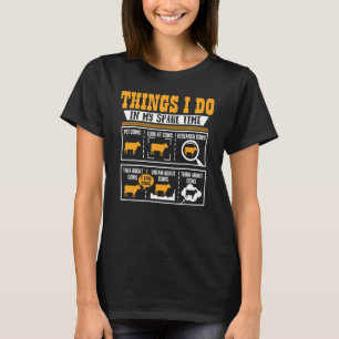 Camiseta Coisas Que Faço Em Meu Tempo Livre Vacas Farmer 3