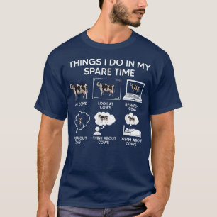 Camiseta Coisas Que Faço Em Minhas Vacas Farmadoras De Vaca
