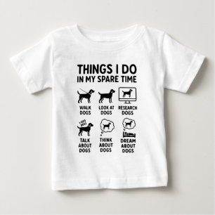 Camiseta Coisas que Faço no Meu Tempo Livre Cachorros Engra