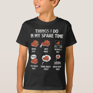 Camiseta Coisas Que Faço No Meu Tempo Livre Fumando Carne