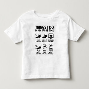 Camiseta Coisas que Faço no Meu Tempo Livre Hobby Axolotl