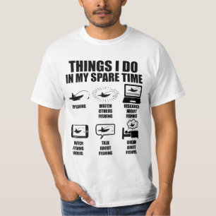 Camiseta Coisas que faço no meu tempo livre para pescar