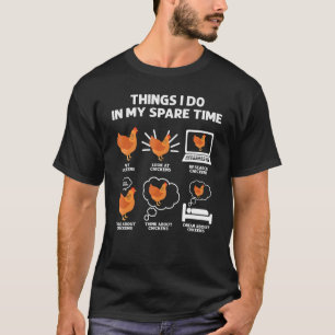 Camiseta Coisas que faço no meu tempo livre Pet Chickens Ol