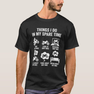 Camiseta Coisas que Faço no Meu Tempo Livre Piada de Moto d