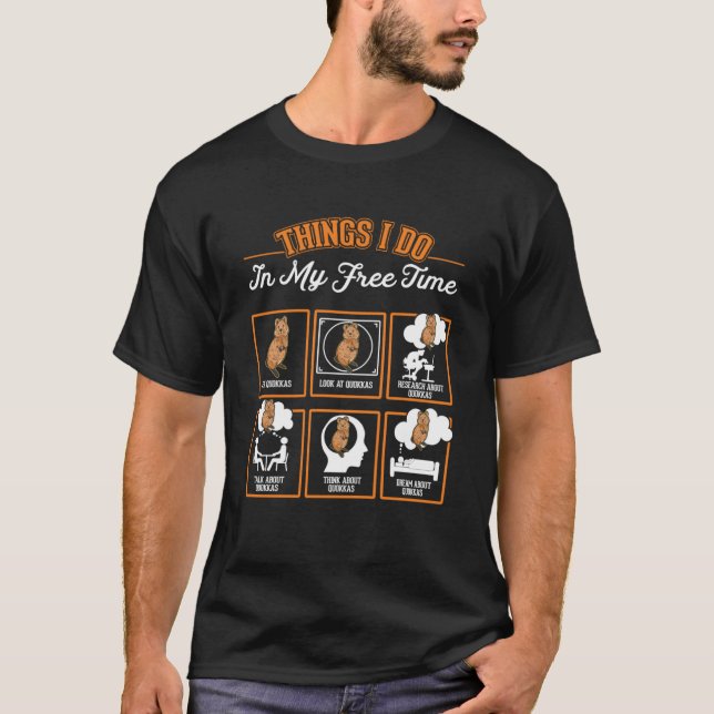 Camiseta Coisas que faço no meu tempo livre Quokka (Frente)