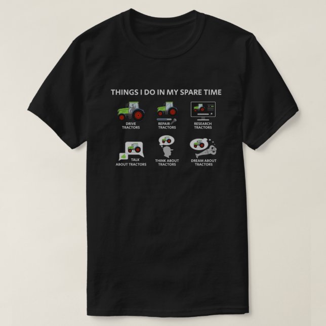 Camiseta Coisas que faço no meu trator de tempo livre (Frente do Design)