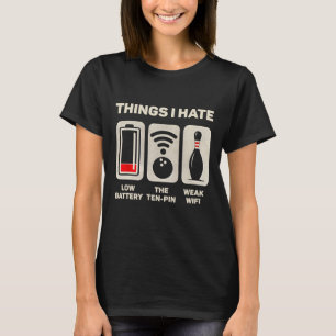 Camiseta Coisas que Odeio Arco-íris de Boliche Dez Pinos de