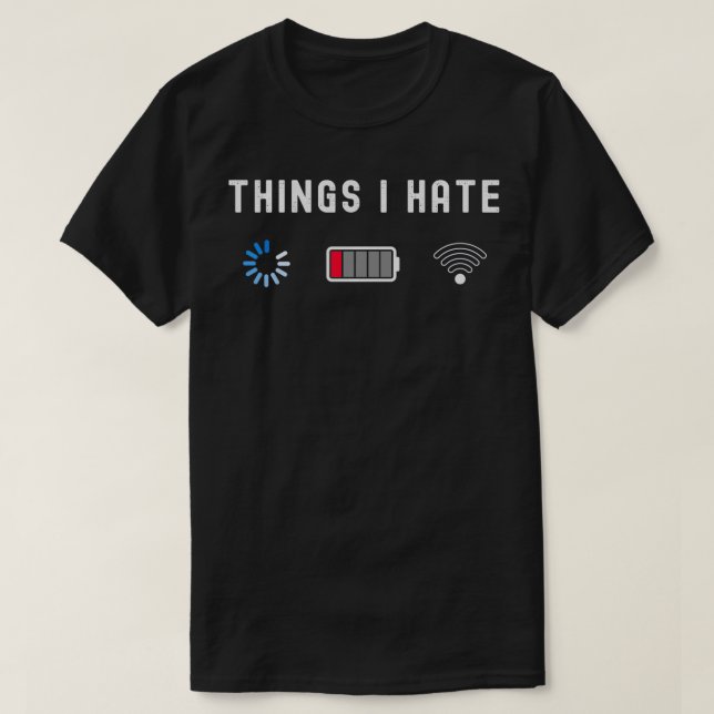 Camiseta Coisas Que Odeio O Programador Nerd Engraçado Pres (Frente do Design)