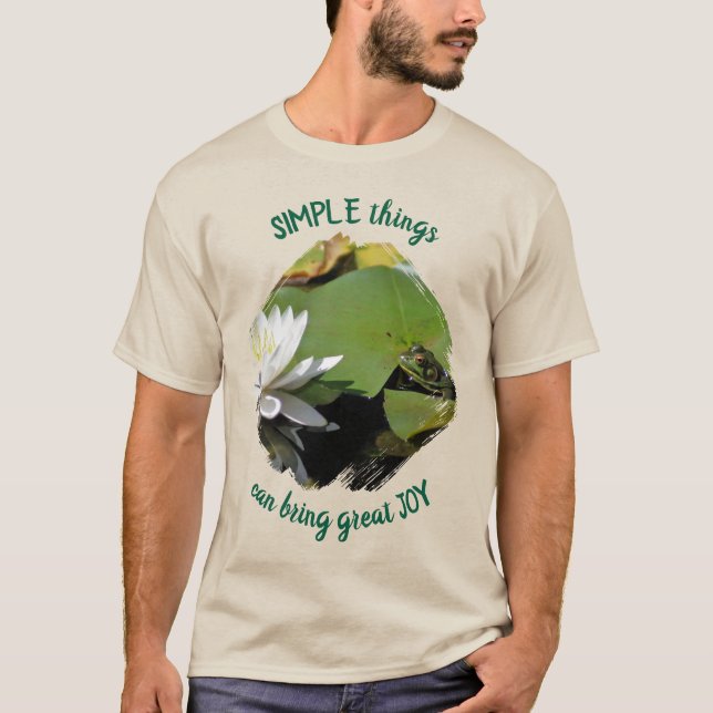 Camiseta Coisas Simples Sapo Citação Inspiradora  (Frente)