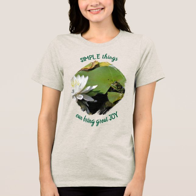 Camiseta Coisas Simples Sapo Citação Inspiradora  (Frente)