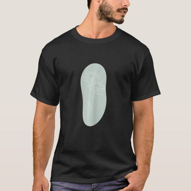 Camiseta Cola Abstrato de Linha de Boho Minimalística das M (Frente)