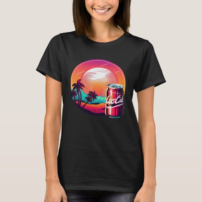 Camiseta Cola Synthwave 80s Retrowave Aesthetic (Frente)