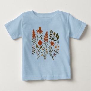 Camiseta Colagem Botânico de Flor Silvestre Outonal Vintage